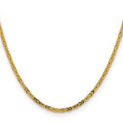 14K Yellow Gold 2.5mm Byzantine Chain