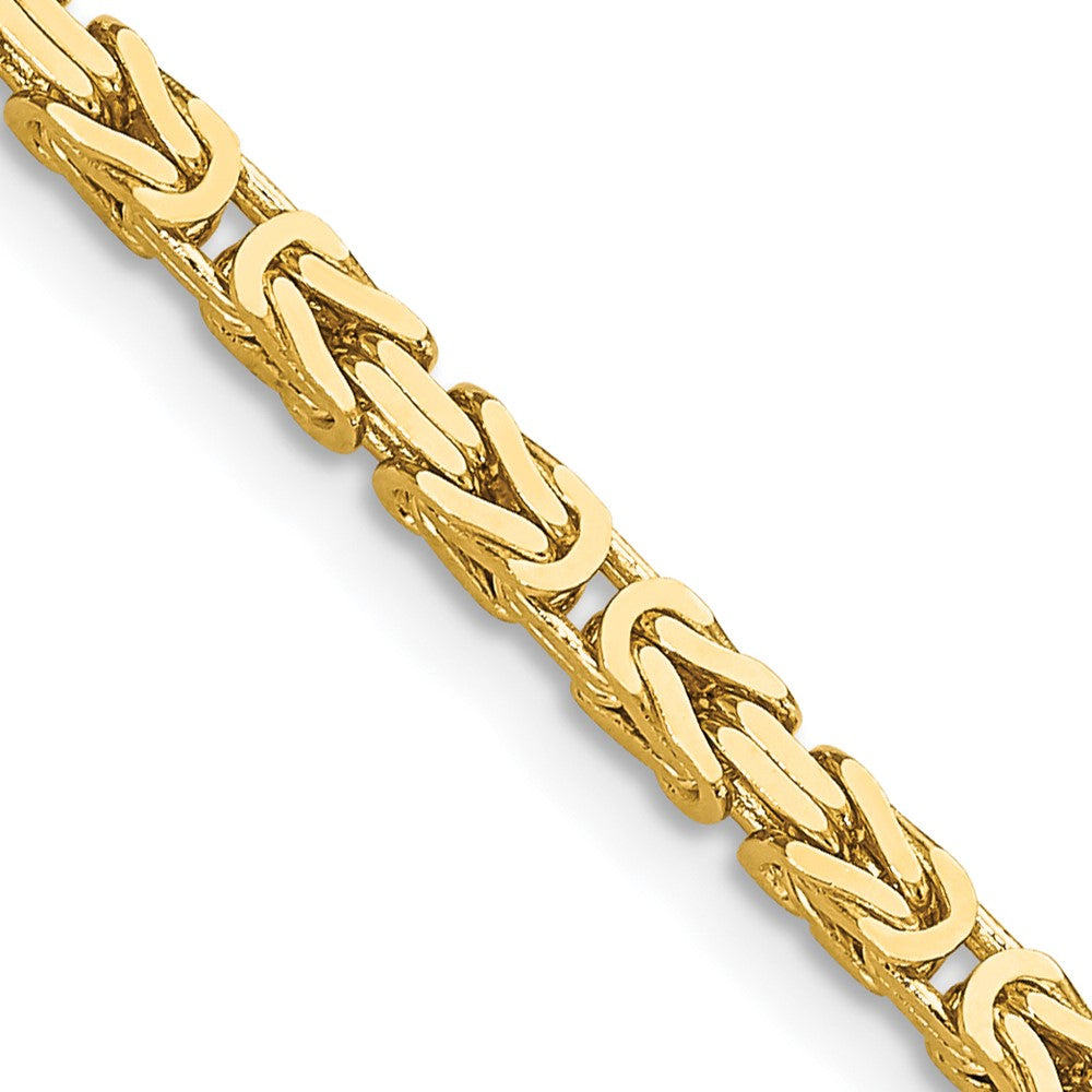 14K Yellow Gold 2.5mm Byzantine Chain