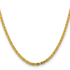 Cadena bizantina de oro amarillo de 14 quilates de 3,25 mm