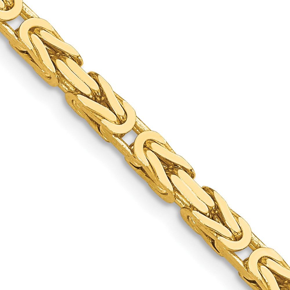 14K Yellow Gold 3.25mm Byzantine Chain