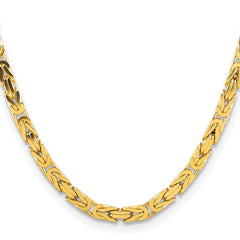 14K Yellow Gold 5.25mm Byzantine Chain