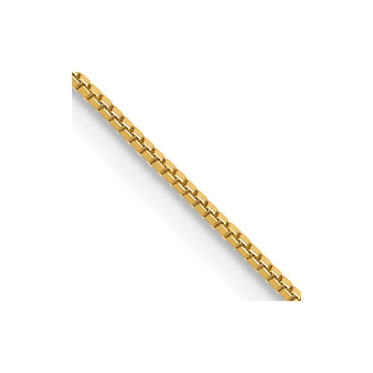 14K Yellow Gold 0.7mm Box with Lobster Clasp Chain
