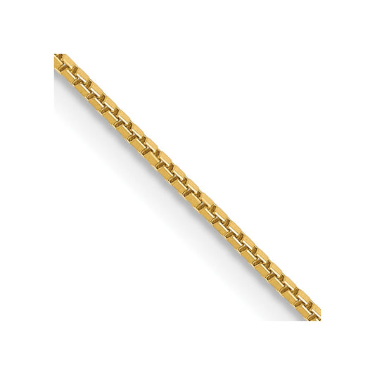 14K Yellow Gold 0.9mm Box with Lobster Clasp Chain