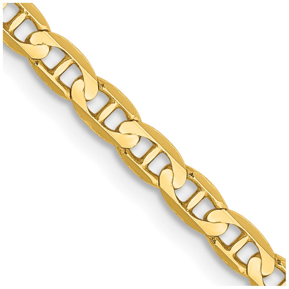 14K Yellow Gold 3mm Concave Anchor Chain