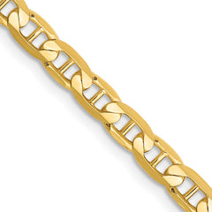 14K Yellow Gold 3.75mm Concave Anchor Chain