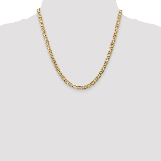 14K Yellow Gold 5.25mm Concave Anchor Chain