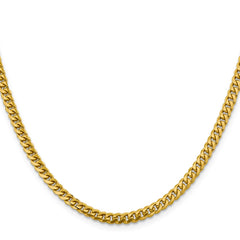 14K Yellow Gold 4.25mm Solid Miami Cuban Chain
