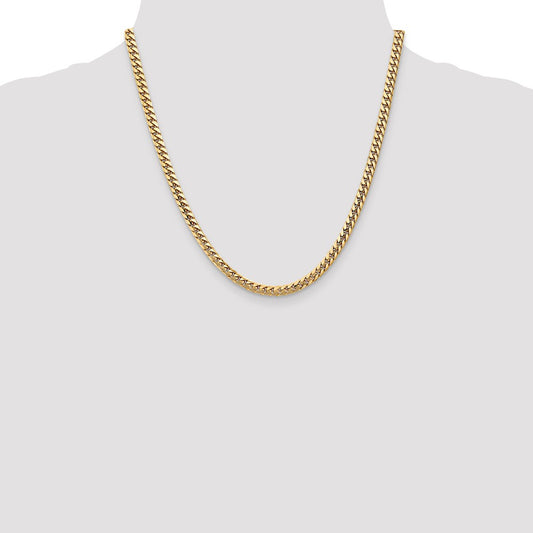 14K Yellow Gold 4.3mm Solid Miami Cuban Chain