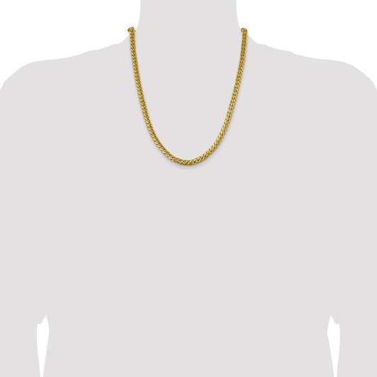 14K Yellow Gold 6.25mm Solid Miami Cuban Chain