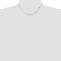 Cadena de cuerda extraligera con talla de diamante de 1,5 mm de oro amarillo de 14 quilates