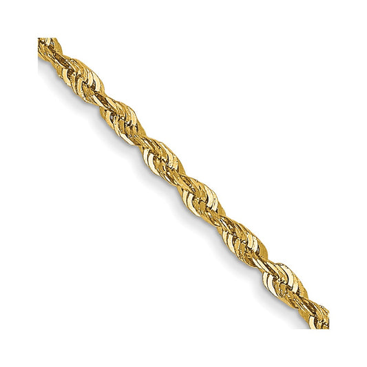 14K Yellow Gold 1.5mm Extra-Light Diamond-cut Rope Chain
