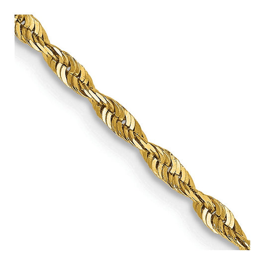 14K Yellow Gold 2.0mm Extra-Light Diamond-cut Rope Chain