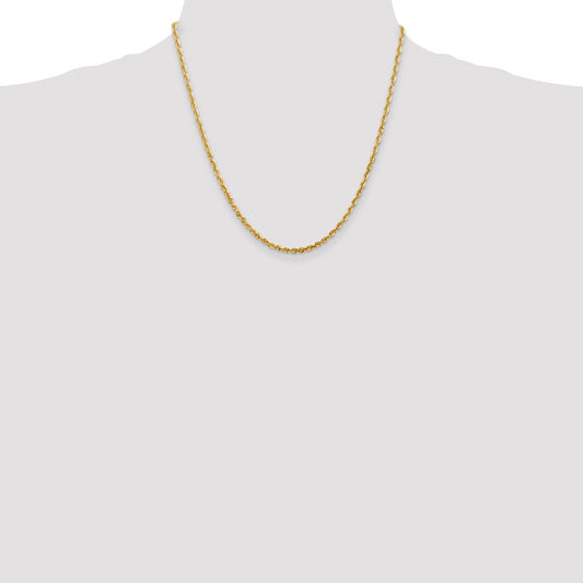 14K Yellow Gold 2.75mm Extra-Light Diamond-cut Rope Chain