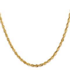 14K Yellow Gold 4mm Extra-Light Diamond-cut Rope Chain