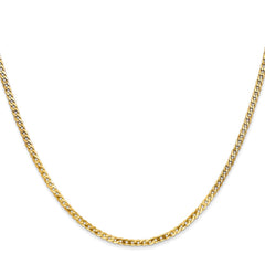 14K Yellow Gold 2.2mm Flat Beveled Curb Chain