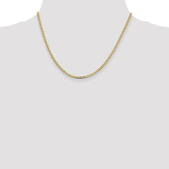 14K Yellow Gold 2.3mm Flat Beveled Curb Chain