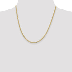 14K Yellow Gold 2.3mm Flat Beveled Curb Chain