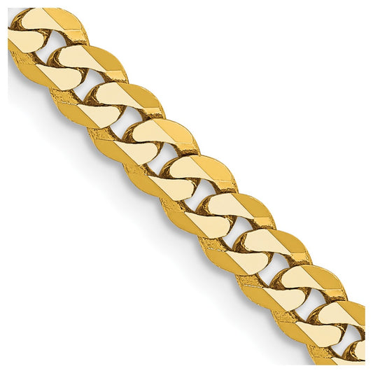 14K Yellow Gold 3.9mm Flat Beveled Curb Chain