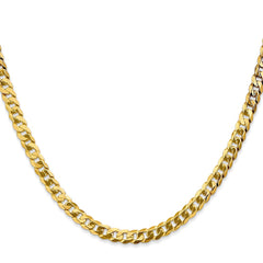 14K Yellow Gold 4.75mm Flat Beveled Curb Chain