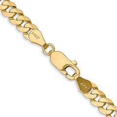 14K Yellow Gold 4.75mm Flat Beveled Curb Chain