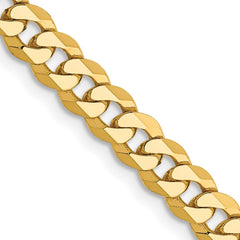 14K Yellow Gold 4.75mm Flat Beveled Curb Chain