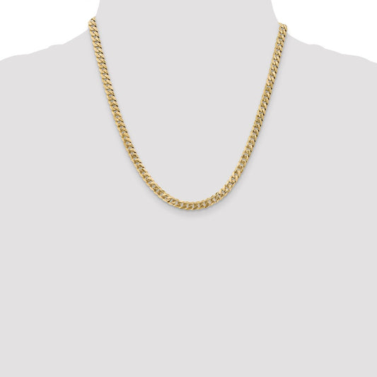 14K Yellow Gold 5.75mm Flat Beveled Curb Chain