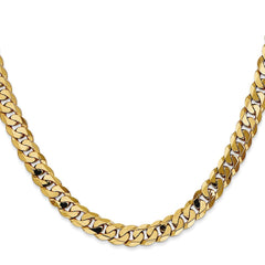 14K Yellow Gold 7.25mm Flat Beveled Curb Chain
