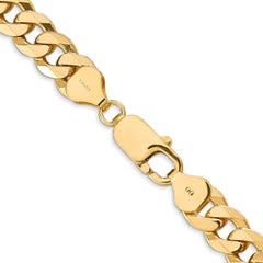 14K Yellow Gold 8mm Flat Beveled Curb Chain