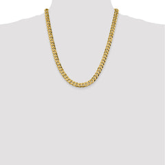 14K Yellow Gold 8.5mm Flat Beveled Curb Chain
