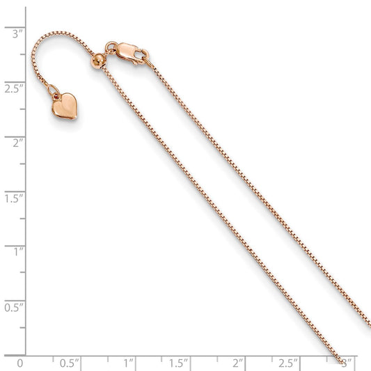 Rose Gold-plated Adjustable .85mm Box Chain