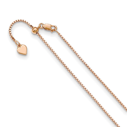 Rose Gold-plated Adjustable 1.1mm Box Chain