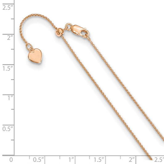 Rose Gold-plated Adjustable 1mm Spiga Chain
