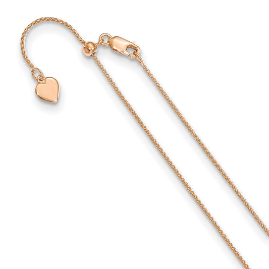 Rose Gold-plated Adjustable 1mm Spiga Chain