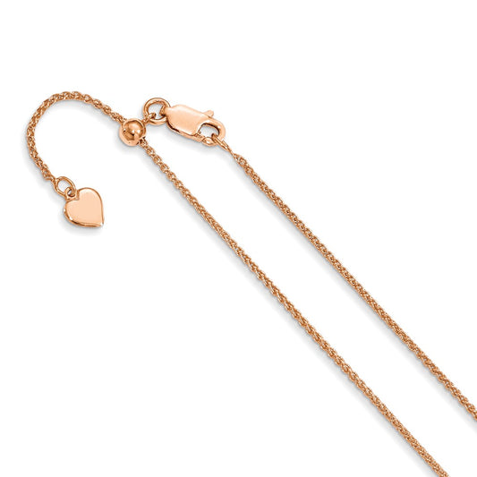 Rose Gold-plated Adjustable 1.3mm Spiga Chain