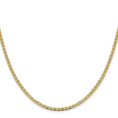 14K Yellow Gold 2.4mm Concave Anchor Chain