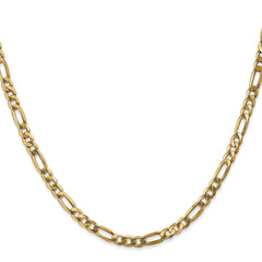 14K Yellow Gold 4mm Flat Figaro Chain