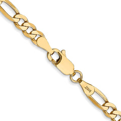 14K Yellow Gold 4mm Flat Figaro Chain