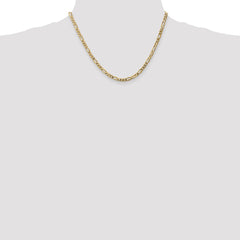 14K Yellow Gold 4mm Flat Figaro Chain