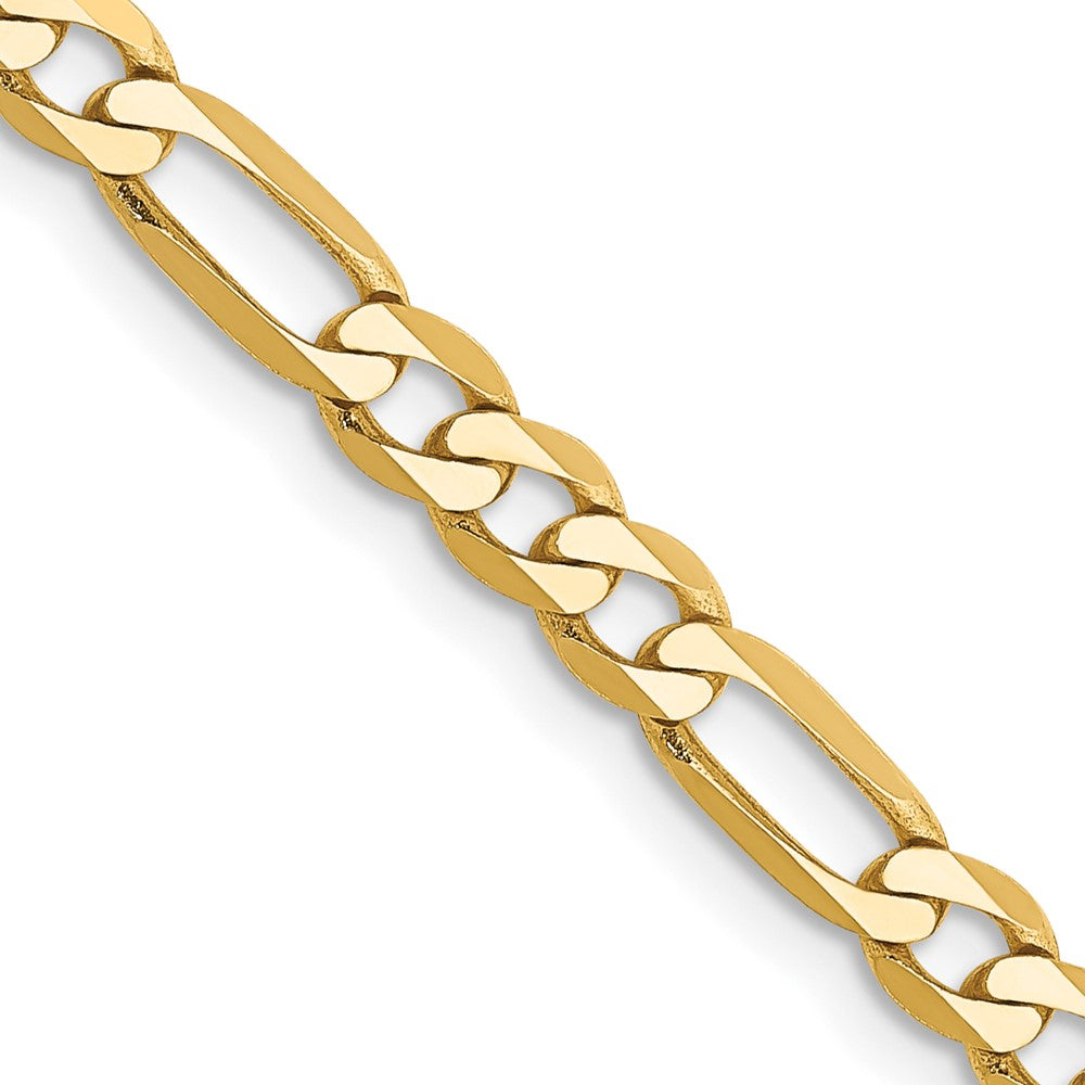 14K Yellow Gold 4mm Flat Figaro Chain