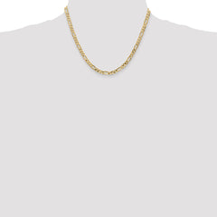 14K Yellow Gold 4.75mm Flat Figaro Chain