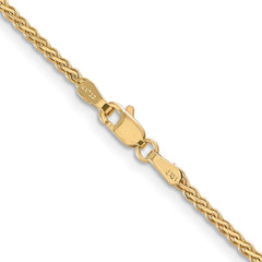 14K Yellow Gold 1.9mm Flat Wheat Chain