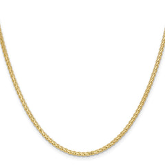 14K Yellow Gold 2.3mm Flat Wheat Chain