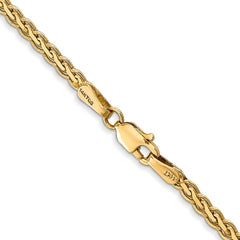 14K Yellow Gold 2.3mm Flat Wheat Chain