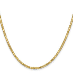 14K Yellow Gold 2.8mm Flat Wheat Chain