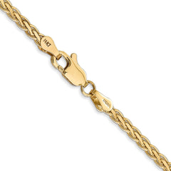 14K Yellow Gold 2.8mm Flat Wheat Chain