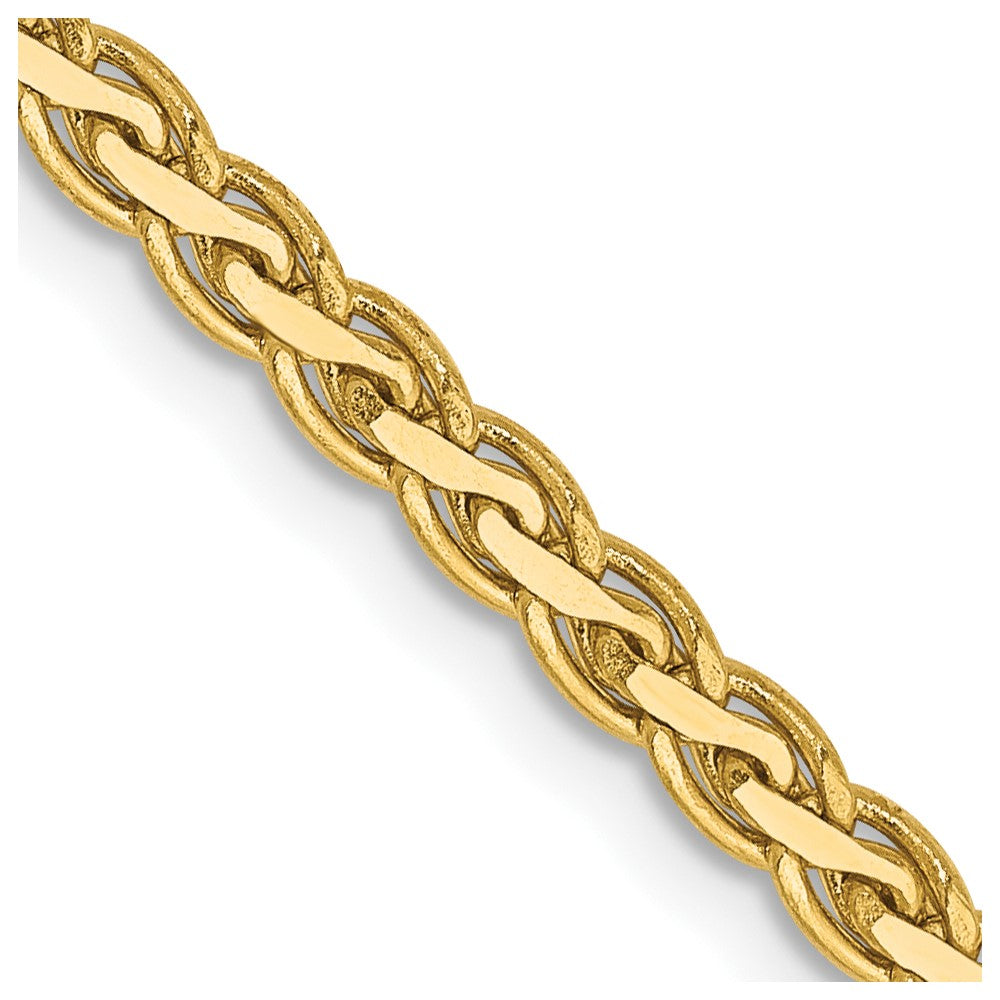 14K Yellow Gold 2.8mm Flat Wheat Chain