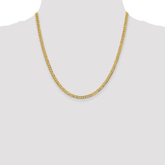 14K Yellow Gold 3.7mm Lightweight Flat Cuban Chain