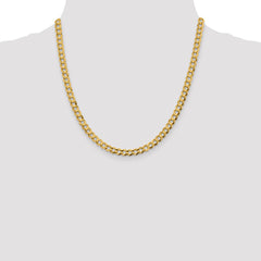 14K Yellow Gold 5.9mm Lightweight Flat Cuban Chain