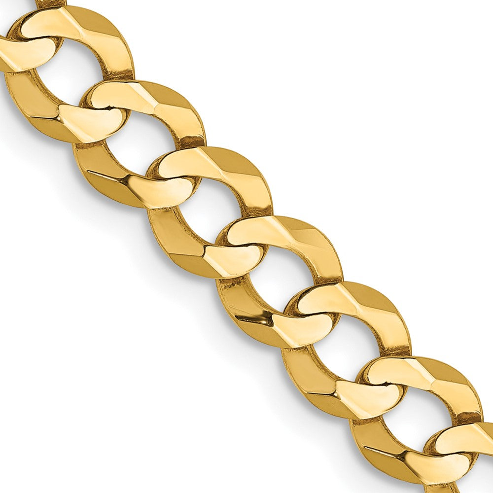 14K Yellow Gold 7.2mm Lightweight Flat Cuban Chain