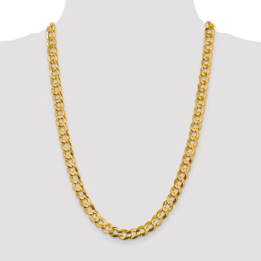 14K Yellow Gold 9.4mm Lightweight Flat Cuban Chain